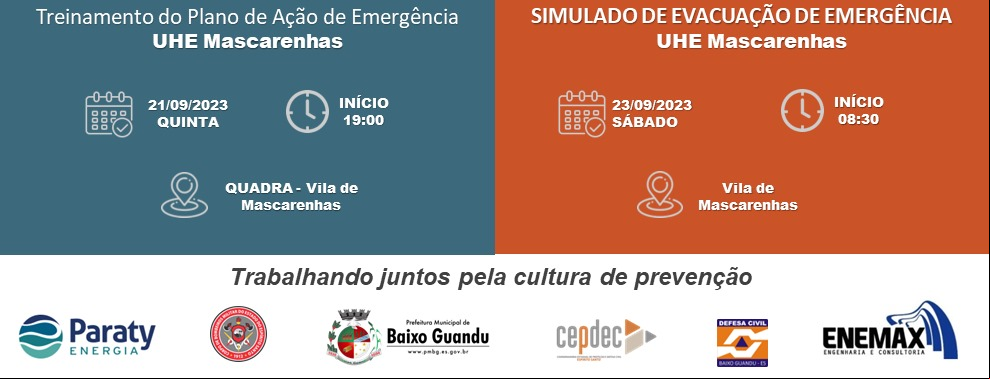 Simulados e Treinamentos da UHE Mascarenhas